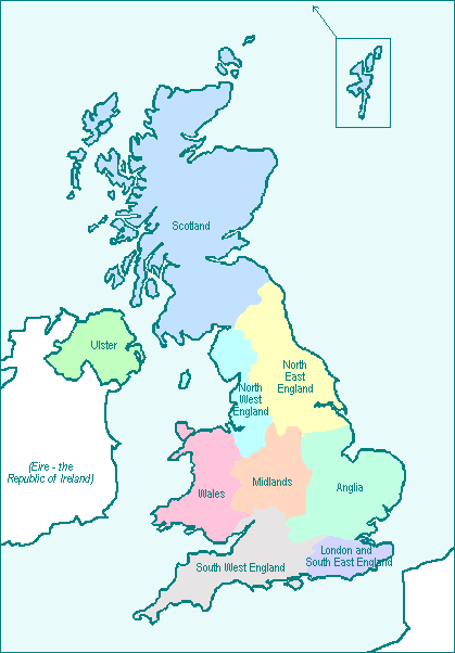 map of UK Guiding Regions